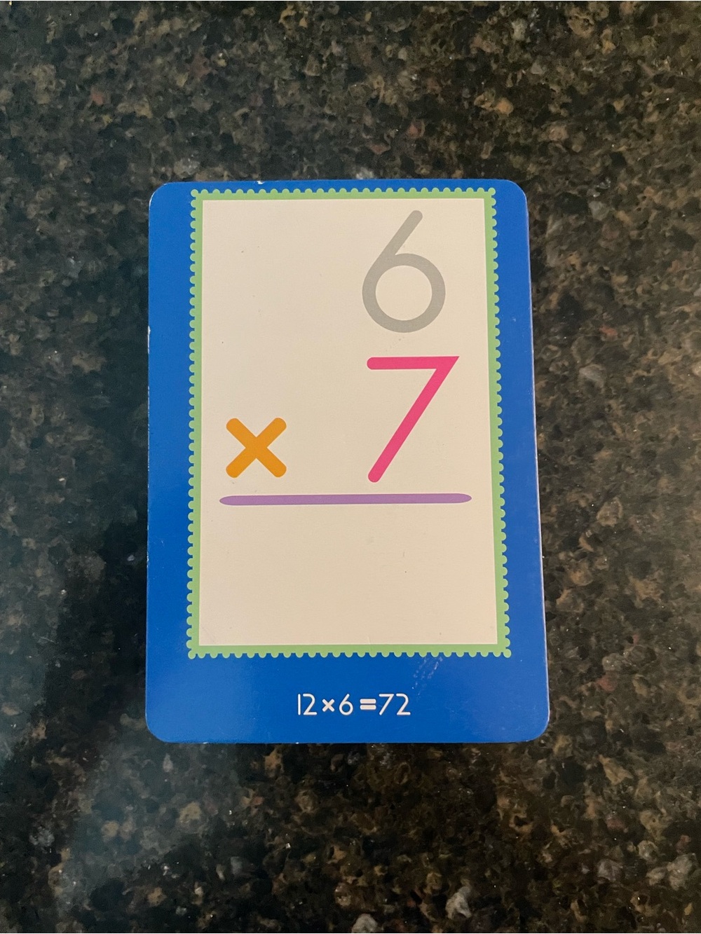 Multiplication flash cards, set of 52.